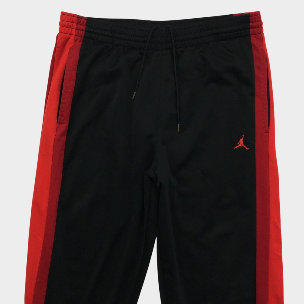 VINTAGE‎ Jordan Y2K Track Pants Mens Large Black Red Jumpman Warmup Trousers